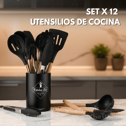 Utensilios Cocina Silicona Set x 12 Piezas