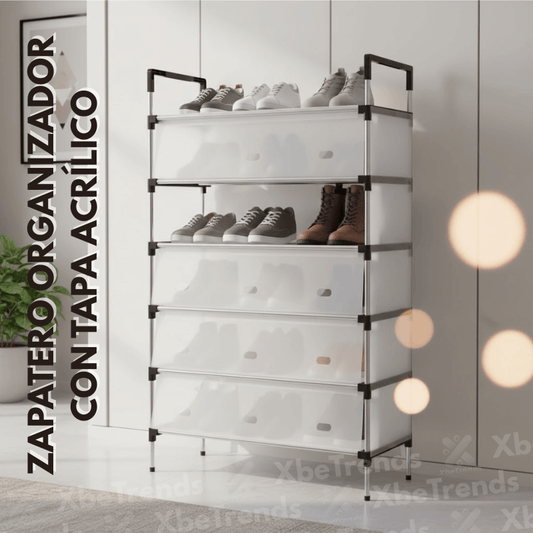 Zapatero Organizador de 5 pisos con Tapa Acrílica